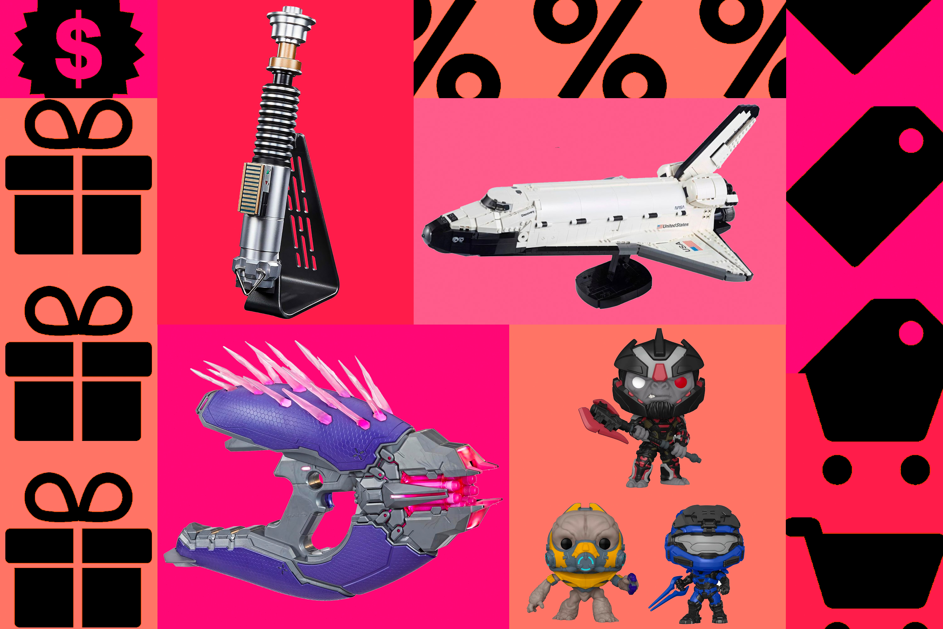 A photo composition using stock photos of four products featured in the best Black Friday toy deals roundup